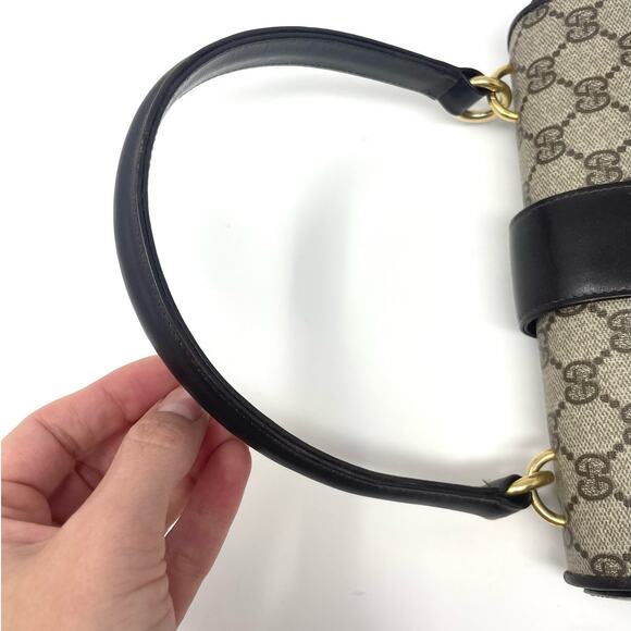 Gucci Vintage GG Monogram Supreme Blondie Top Handle Bag PVC Leather Beige Brown - Picture 12 of 17